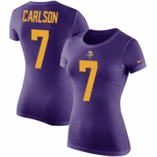 NFL Women's Nike Minnesota Vikings #7 Daniel Carlson Purple Rush Pride Name & Number T-Shirt