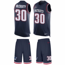 Men's Nike New England Patriots #30 Jason McCourty Limited Navy Blue Tank Top Suit NFL Jersey
