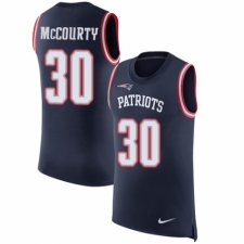 Men's Nike New England Patriots #30 Jason McCourty Navy Blue Rush Player Name & Number Tank Top NFL Jersey