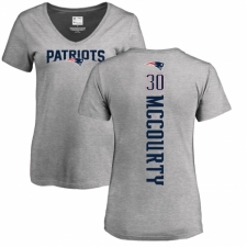 NFL Women's Nike New England Patriots #30 Jason McCourty Ash Backer V-Neck T-Shirt