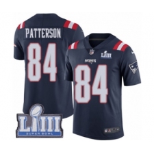 Men's Nike New England Patriots #84 Cordarrelle Patterson Limited Navy Blue Rush Vapor Untouchable Super Bowl LIII Bound NFL Jersey