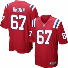 Men's Nike New England Patriots #67 Trent Brown Game Red Alternate NFL Jersey
