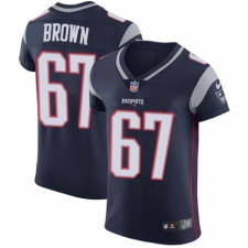 Men's Nike New England Patriots #67 Trent Brown Navy Blue Team Color Vapor Untouchable Elite Player NFL Jersey