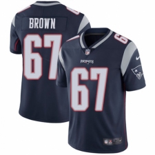 Men's Nike New England Patriots #67 Trent Brown Navy Blue Team Color Vapor Untouchable Limited Player NFL Jersey