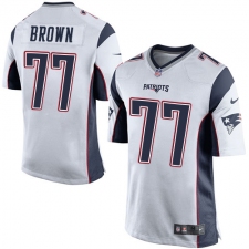 Men's Nike New England Patriots #77 Trent Brown Game White NFL Jersey