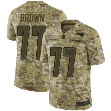 Men's Nike New England Patriots #77 Trent Brown Limited Camo 2018 Salute to Service NFL Jersey