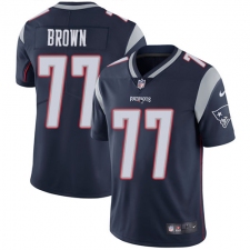 Men's Nike New England Patriots #77 Trent Brown Navy Blue Team Color Vapor Untouchable Limited Player NFL Jersey