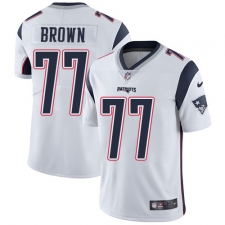 Men's Nike New England Patriots #77 Trent Brown White Vapor Untouchable Limited Player NFL Jersey