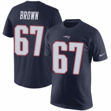 NFL Nike New England Patriots #67 Trent Brown Navy Blue Rush Pride Name & Number T-Shirt