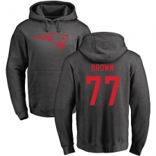 NFL Nike New England Patriots #77 Trent Brown Ash One Color Pullover Hoodie