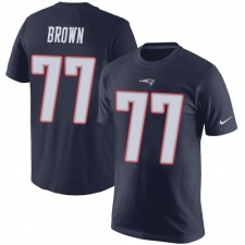 NFL Nike New England Patriots #77 Trent Brown Navy Blue Rush Pride Name & Number T-Shirt