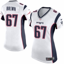 Women's Nike New England Patriots #67 Trent Brown Game White NFL Jersey