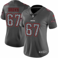 Women's Nike New England Patriots #67 Trent Brown Gray Static Vapor Untouchable Limited NFL Jersey