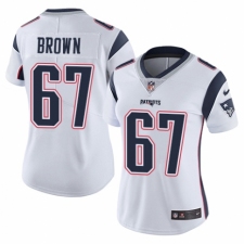 Women's Nike New England Patriots #67 Trent Brown White Vapor Untouchable Limited Player NFL Jersey