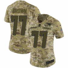 Women's Nike New England Patriots #77 Trent Brown Limited Camo 2018 Salute to Service NFL Jersey