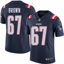 Youth Nike New England Patriots #67 Trent Brown Limited Navy Blue Rush Vapor Untouchable NFL Jersey
