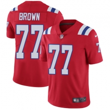 Youth Nike New England Patriots #77 Trent Brown Red Alternate Vapor Untouchable Limited Player NFL Jersey