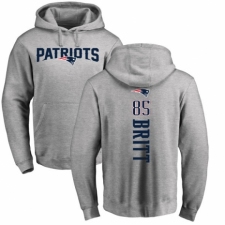 NFL Nike New England Patriots #85 Kenny Britt Ash Backer Pullover Hoodie