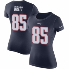 NFL Women's Nike New England Patriots #85 Kenny Britt Navy Blue Rush Pride Name & Number T-Shirt