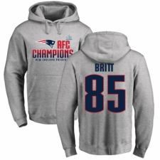 Nike New England Patriots #85 Kenny Britt Heather Gray 2017 AFC Champions Pullover Hoodie