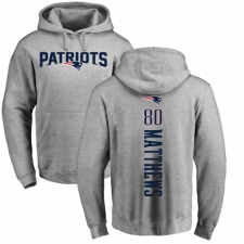 NFL Nike New England Patriots #80 Jordan Matthews Ash Backer Pullover Hoodie