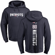 NFL Nike New England Patriots #80 Jordan Matthews Navy Blue Backer Pullover Hoodie
