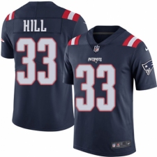 Men's Nike New England Patriots #33 Jeremy Hill Limited Navy Blue Rush Vapor Untouchable NFL Jersey