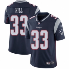 Men's Nike New England Patriots #33 Jeremy Hill Navy Blue Team Color Vapor Untouchable Limited Player NFL Jersey