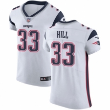 Men's Nike New England Patriots #33 Jeremy Hill White Vapor Untouchable Elite Player NFL Jersey