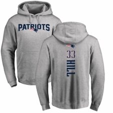 NFL Nike New England Patriots #33 Jeremy Hill Ash Backer Pullover Hoodie