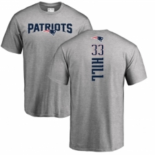 NFL Nike New England Patriots #33 Jeremy Hill Ash Backer T-Shirt