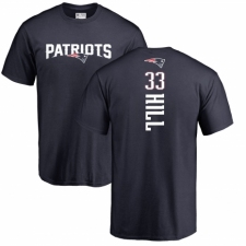 NFL Nike New England Patriots #33 Jeremy Hill Navy Blue Backer T-Shirt