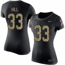 NFL Women's Nike New England Patriots #33 Jeremy Hill Black Camo Salute to Service T-Shirt