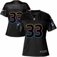 Women's Nike New England Patriots #33 Jeremy Hill Game Black Fashion NFL Jersey