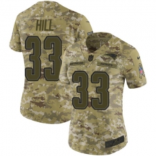 Women's Nike New England Patriots #33 Jeremy Hill Limited Camo 2018 Salute to Service NFL Jersey
