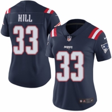 Women's Nike New England Patriots #33 Jeremy Hill Limited Navy Blue Rush Vapor Untouchable NFL Jersey