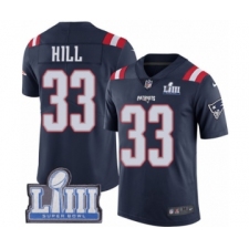 Youth Nike New England Patriots #33 Jeremy Hill Limited Navy Blue Rush Vapor Untouchable Super Bowl LIII Bound NFL Jersey