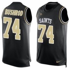 Men's Nike New Orleans Saints #74 Jermon Bushrod Limited Black Player Name & Number Tank Top NFL Jersey