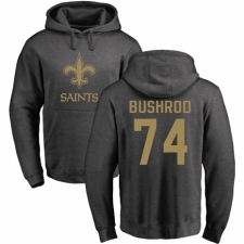 NFL Nike New Orleans Saints #74 Jermon Bushrod Ash One Color Pullover Hoodie