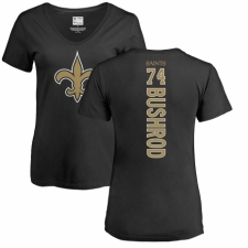 NFL Women's Nike New Orleans Saints #74 Jermon Bushrod Black Backer Slim Fit T-Shirt