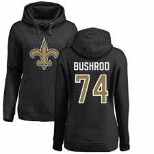 NFL Women's Nike New Orleans Saints #74 Jermon Bushrod Black Name & Number Logo Pullover Hoodie