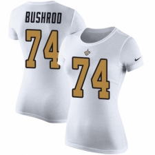 NFL Women's Nike New Orleans Saints #74 Jermon Bushrod White Rush Pride Name & Number T-Shirt