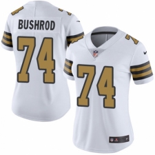 Women's Nike New Orleans Saints #74 Jermon Bushrod Limited White Rush Vapor Untouchable NFL Jersey