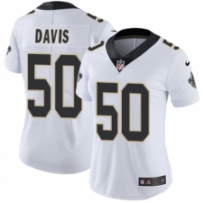 Women's Nike New Orleans Saints #50 DeMario Davis White Vapor Untouchable Limited Player NFL Jersey