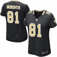 Women's Nike New Orleans Saints #81 Cameron Meredith Game Black Team Color NFL Jersey