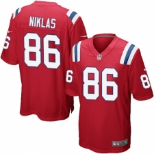 Men's Nike New England Patriots #86 Troy Niklas Game Red Alternate NFL Jersey