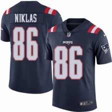 Men's Nike New England Patriots #86 Troy Niklas Limited Navy Blue Rush Vapor Untouchable NFL Jersey