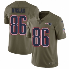 Men's Nike New England Patriots #86 Troy Niklas Limited Olive 2017 Salute to Service NFL Jersey