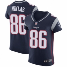 Men's Nike New England Patriots #86 Troy Niklas Navy Blue Team Color Vapor Untouchable Elite Player NFL Jersey