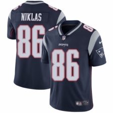Men's Nike New England Patriots #86 Troy Niklas Navy Blue Team Color Vapor Untouchable Limited Player NFL Jersey